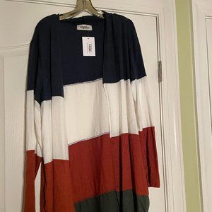 Haptics Color Block Cardigan Sz 2X NWT